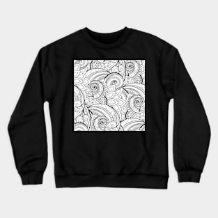 Non Colored Pattern with Vintage Floral Motifs Crewneck Sweatshirt